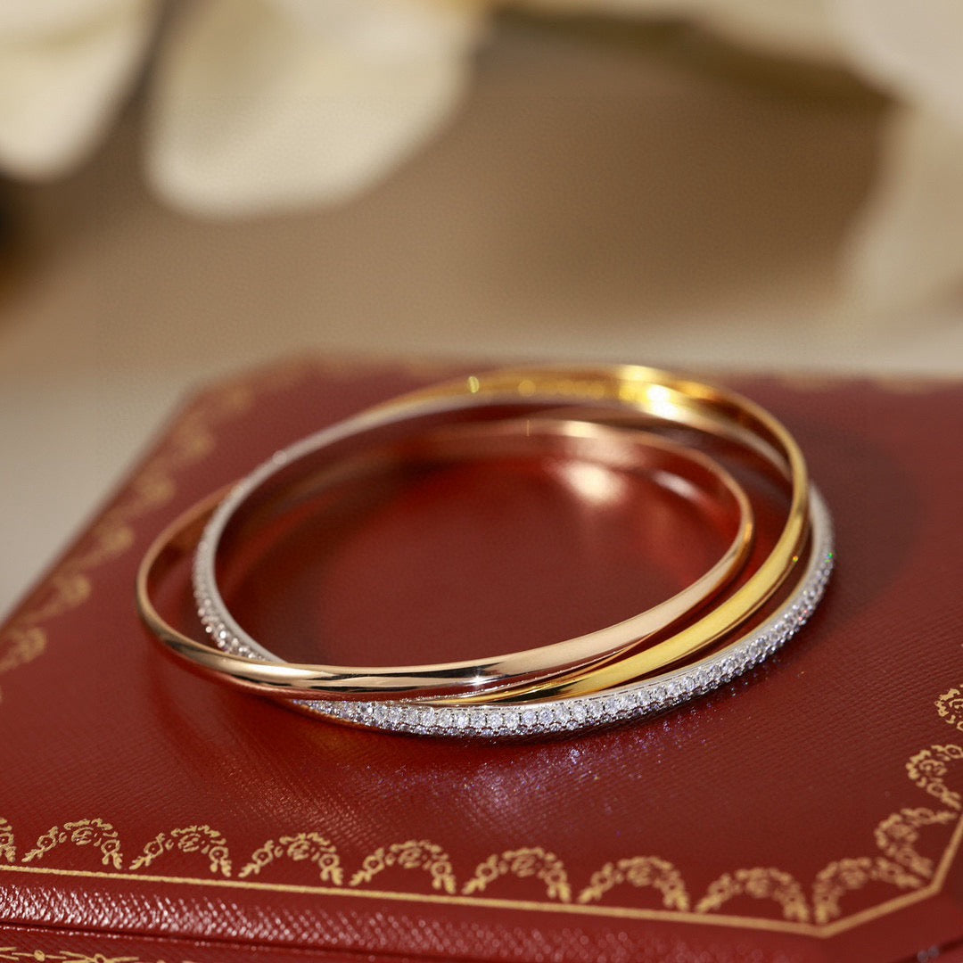 [Lumi Jewelry]TRINITY TRICOLORED GOLD THREE-RING BRACELET