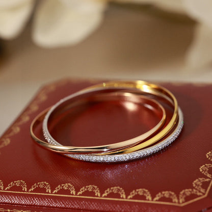 [Lumi Jewelry]TRINITY TRICOLORED GOLD THREE-RING BRACELET