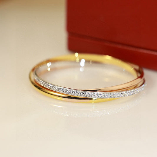 [Lumi Jewelry]TRINITY TRICOLORED GOLD THREE-RING BRACELET