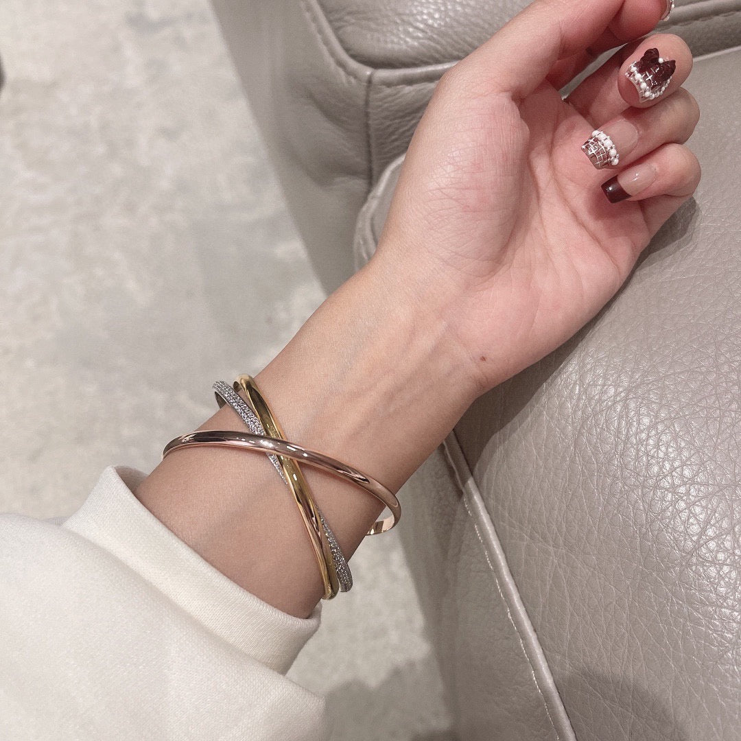 [Lumi Jewelry]TRINITY TRICOLORED GOLD THREE-RING BRACELET
