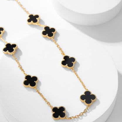 [Lumi Jewelry]CLOVERS THE 10-MOTIFS ONYX NECKLACE