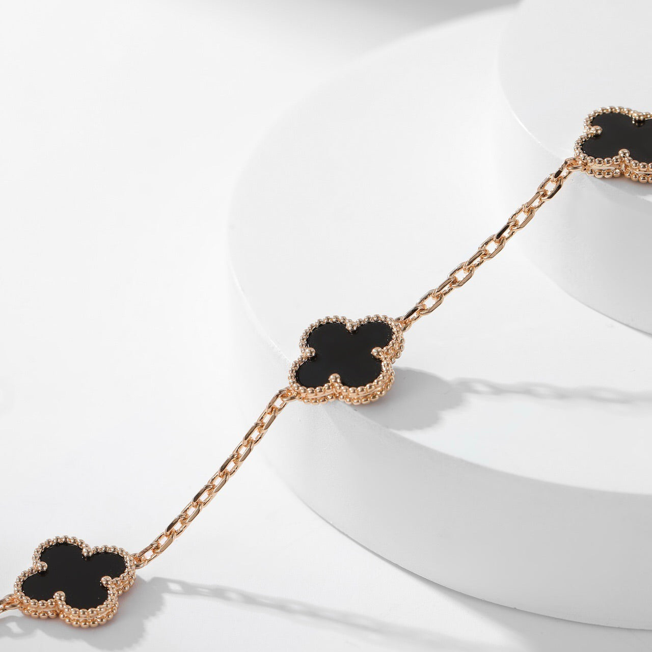 [Lumi Jewelry]CLOVERS THE 10-MOTIFS ONYX NECKLACE