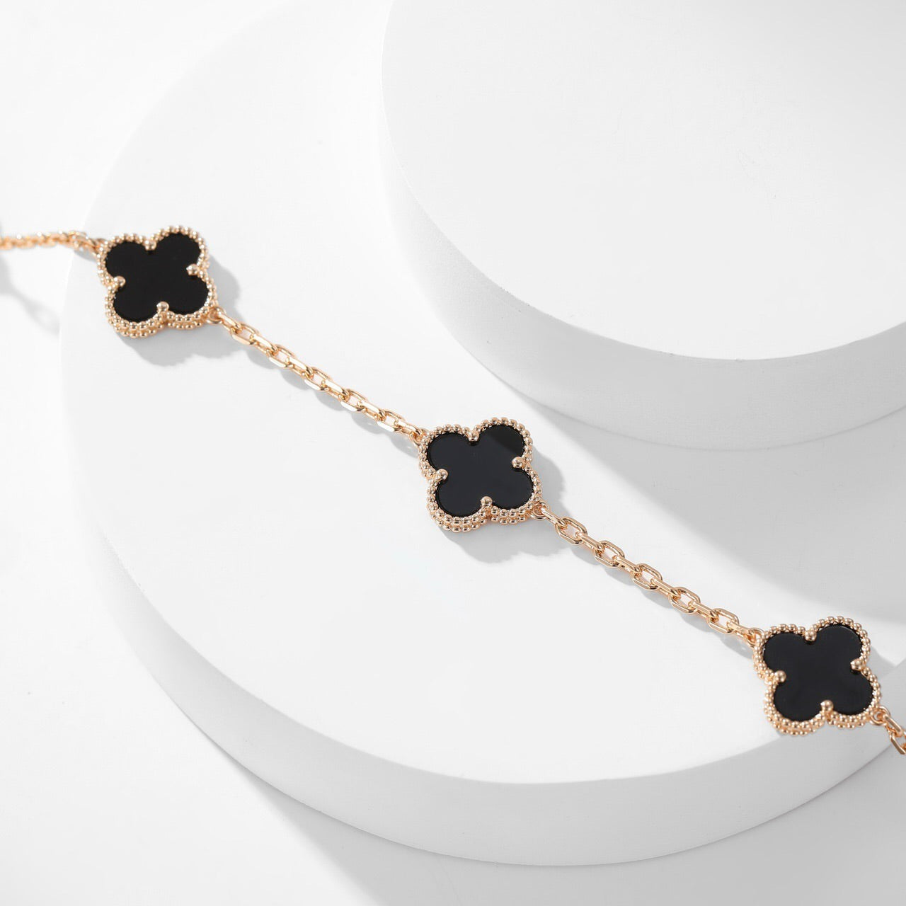 [Lumi Jewelry]CLOVERS THE 10-MOTIFS ONYX NECKLACE