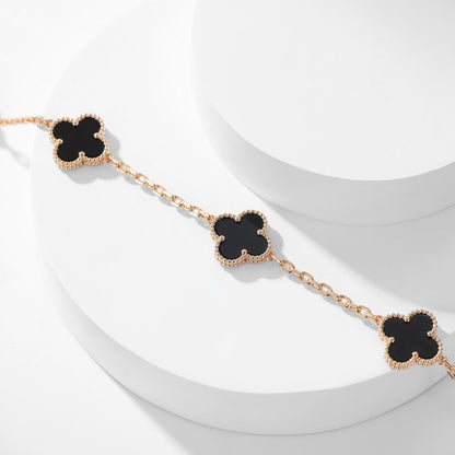 [Lumi Jewelry]CLOVERS THE 10-MOTIFS ONYX NECKLACE
