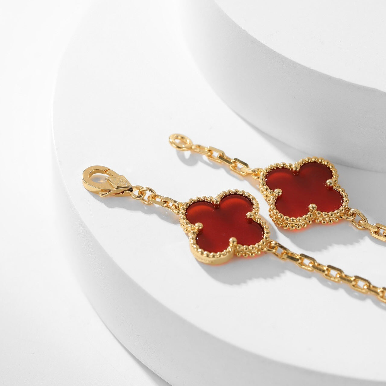 [Lumi Jewelry]CLOVERS THE  10-MOTIFS CARNELIAN NECKLACE