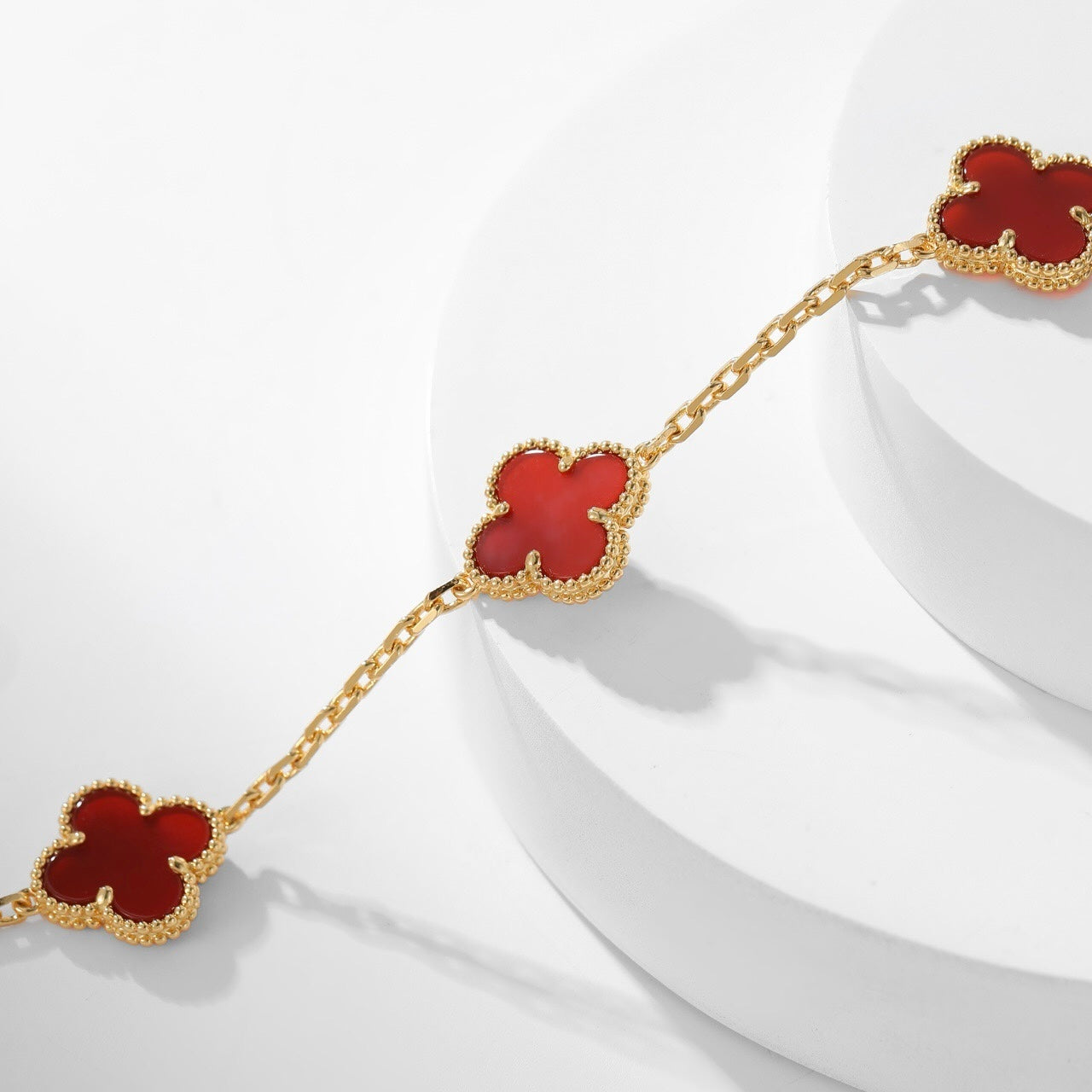 [Lumi Jewelry]CLOVERS THE  10-MOTIFS CARNELIAN NECKLACE