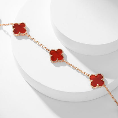 [Lumi Jewelry]CLOVERS THE  10-MOTIFS CARNELIAN NECKLACE