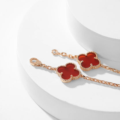 [Lumi Jewelry]CLOVERS THE  10-MOTIFS CARNELIAN NECKLACE