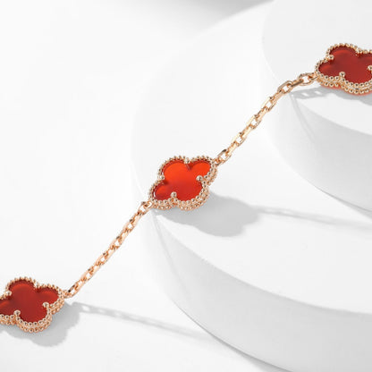 [Lumi Jewelry]CLOVERS THE  10-MOTIFS CARNELIAN NECKLACE