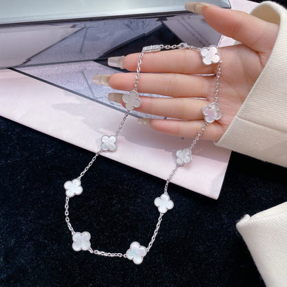 [Lumi Jewelry]CLOVERS THE 10-MOTIFS WHITE MOTHER OF PEARL NECKLACE
