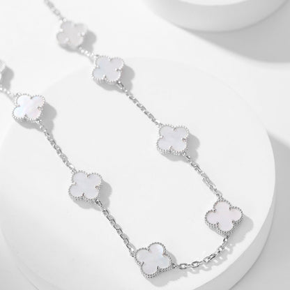 [Lumi Jewelry]CLOVERS THE 10-MOTIFS WHITE MOTHER OF PEARL NECKLACE