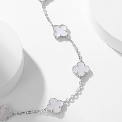 [Lumi Jewelry]CLOVERS THE 10-MOTIFS WHITE MOTHER OF PEARL NECKLACE
