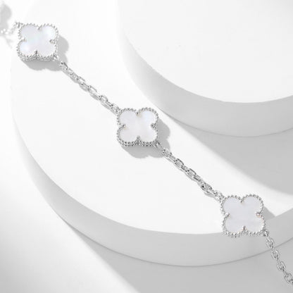 [Lumi Jewelry]CLOVERS THE 10-MOTIFS WHITE MOTHER OF PEARL NECKLACE