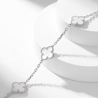 [Lumi Jewelry]CLOVERS THE 10-MOTIFS WHITE MOTHER OF PEARL NECKLACE