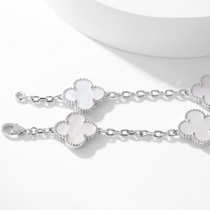 [Lumi Jewelry]CLOVERS THE 10-MOTIFS WHITE MOTHER OF PEARL NECKLACE