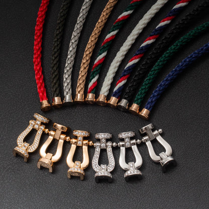 [Lumi Jewelry]FORCE LARGE HORSESHOE FULL DIAMOND BRACELET ROSE GOLD