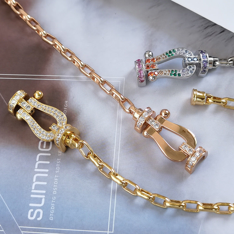 [Lumi Jewelry]FORCE LARGE HORSESHOE CLASP  METAL BRACELET