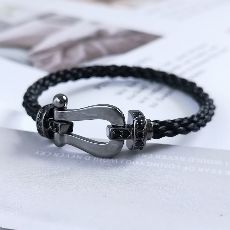 [Lumi Jewelry]FORCE LARGE SERIES HORSESHOE BLACK SAMURAI BRACELET