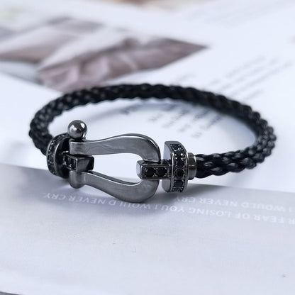 [Lumi Jewelry]FORCE LARGE SERIES HORSESHOE BLACK SAMURAI BRACELET