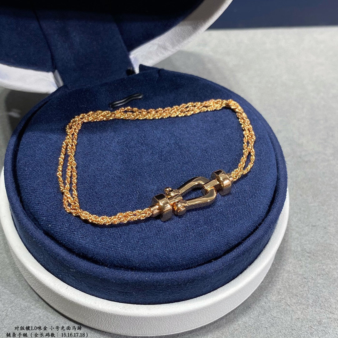[Lumi Jewelry]FORCE SMALL HORSESHOE  DIAMOND CHAIN ROPE BRACELET