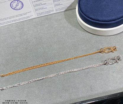 [Lumi Jewelry]FORCE SMALL HORSESHOE  DIAMOND CHAIN ROPE BRACELET