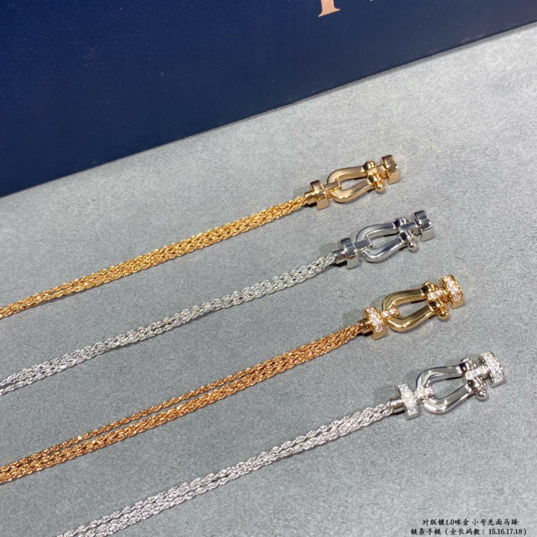 [Lumi Jewelry]FORCE SMALL HORSESHOE  DIAMOND CHAIN ROPE BRACELET