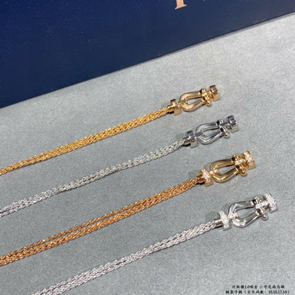 [Lumi Jewelry]FORCE SMALL HORSESHOE  DIAMOND CHAIN ROPE BRACELET