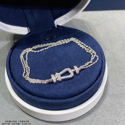 [Lumi Jewelry]FORCE SMALL HORSESHOE  DIAMOND CHAIN ROPE BRACELET