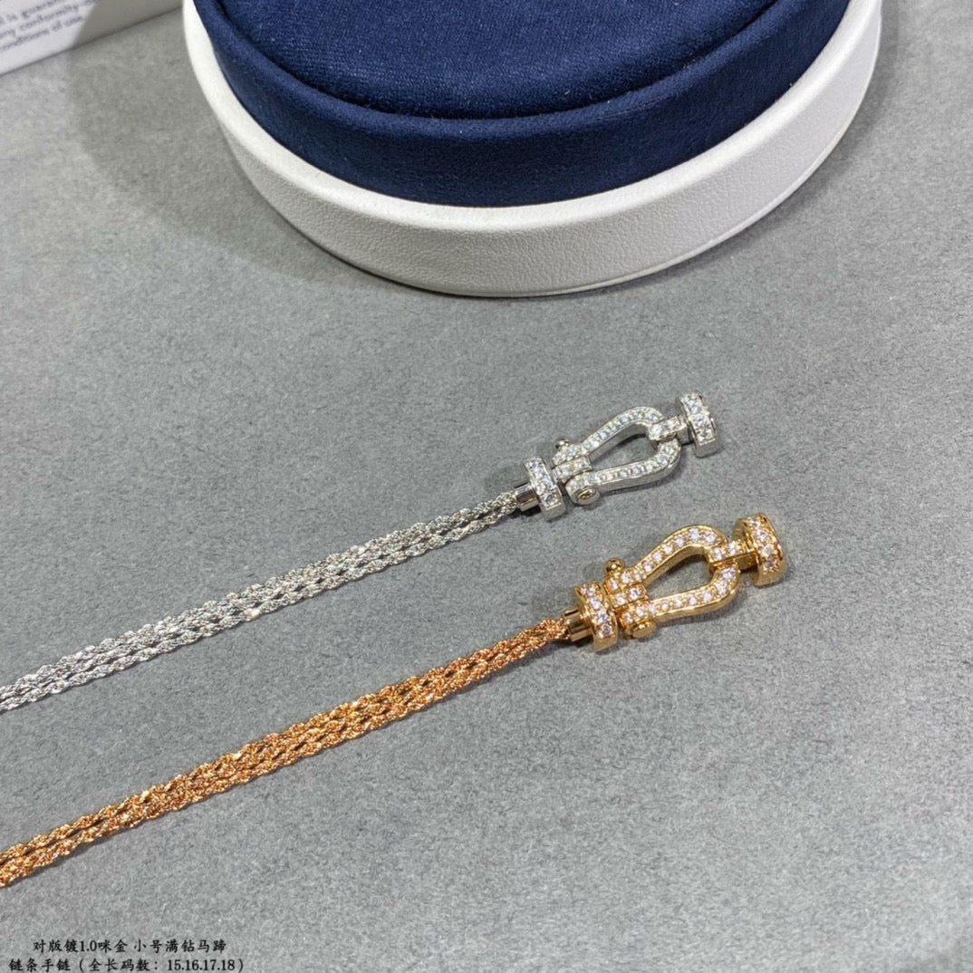 [Lumi Jewelry]FORCE SMALL HORSESHOE  DIAMOND CHAIN ROPE BRACELET