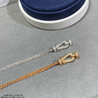 [Lumi Jewelry]FORCE SMALL HORSESHOE  DIAMOND CHAIN ROPE BRACELET