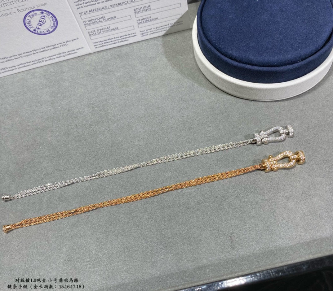 [Lumi Jewelry]FORCE SMALL HORSESHOE  DIAMOND CHAIN ROPE BRACELET