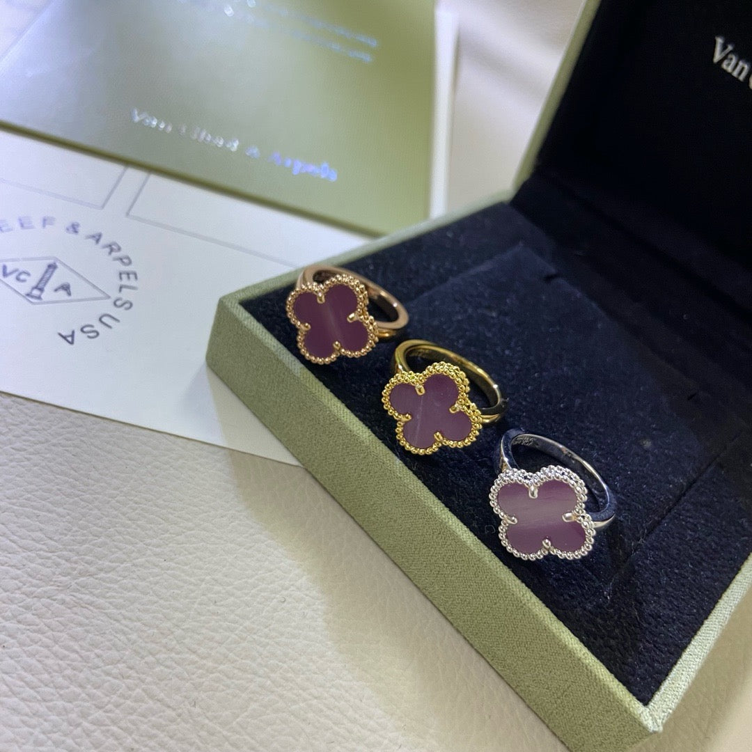 [Lumi Jewelry]CLOVER  PURPLE VIOLET RING