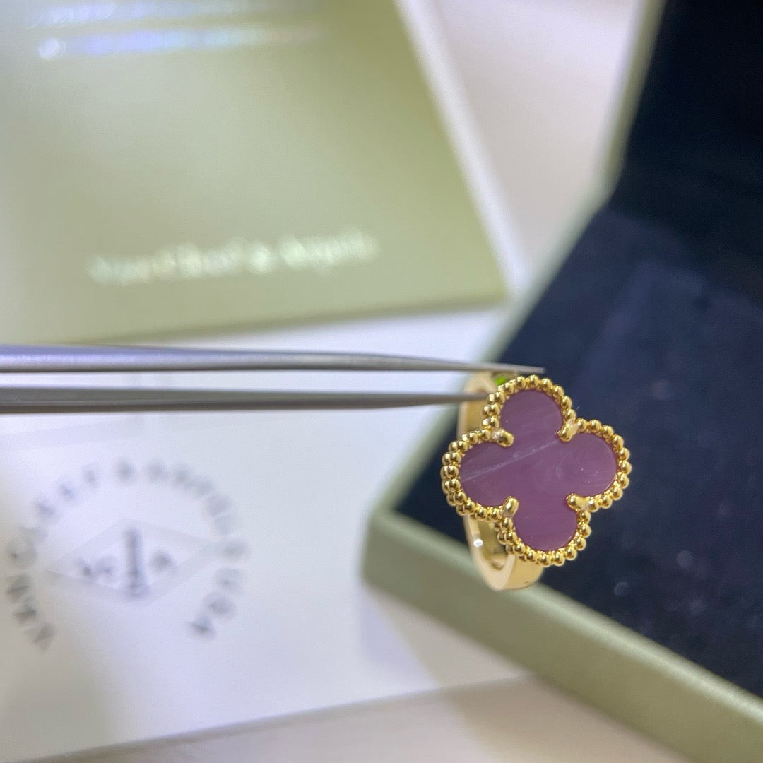 [Lumi Jewelry]CLOVER  PURPLE VIOLET RING