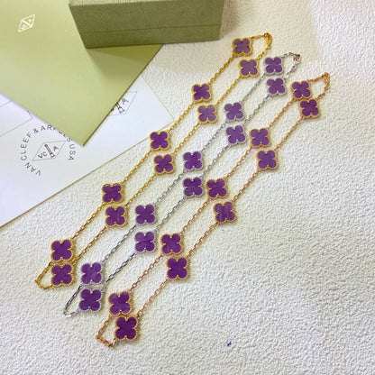 [Lumi Jewelry]CLOVER 10 MOTIFS  PURPLE VIOLET  NECKLACE