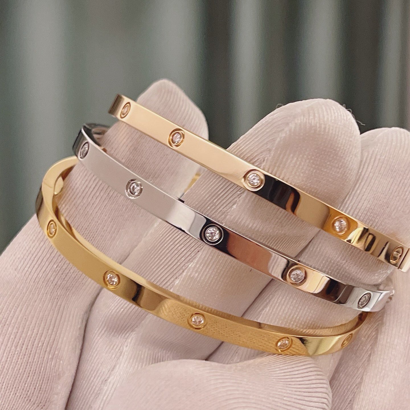 [Lumi Jewelry]LOVE BRACELET 3.65MM 10 DIAMONDS