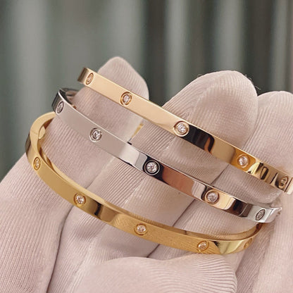 [Lumi Jewelry]LOVE BRACELET 3.65MM 10 DIAMONDS