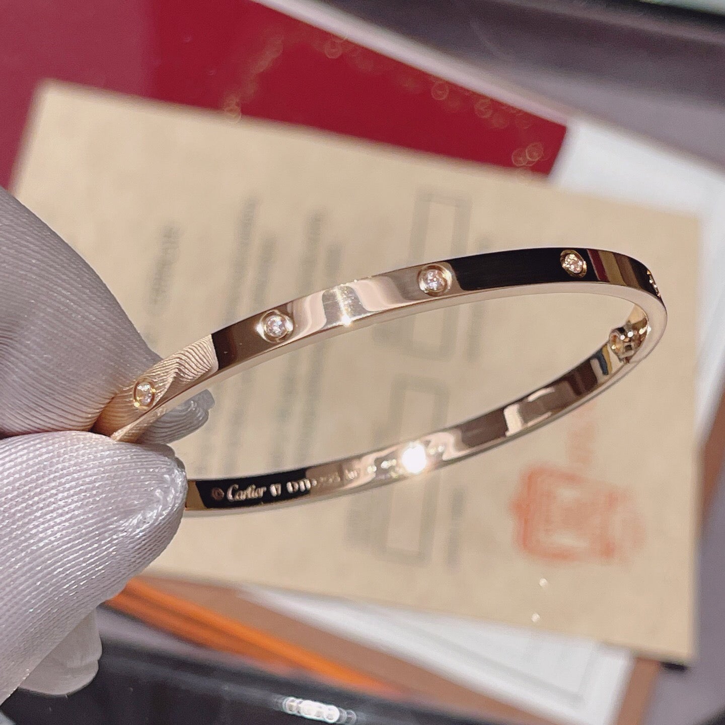 [Lumi Jewelry]LOVE BRACELET 3.65MM 10 DIAMONDS