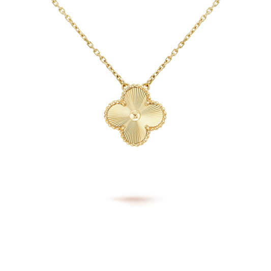 [Lumi Jewelry]CLOVER 15MM LASER NECKLACE
