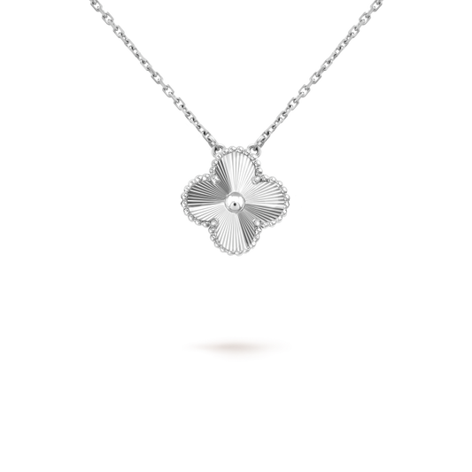[Lumi Jewelry]CLOVER 15MM LASER NECKLACE SILVER