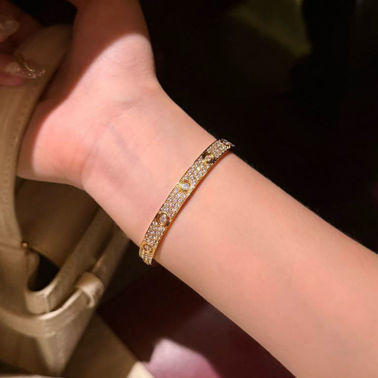 [Lumi Jewelry]LOVE BRACELET 6.1MM DIAMOND-PAVED 10 BIG DIAMONDS