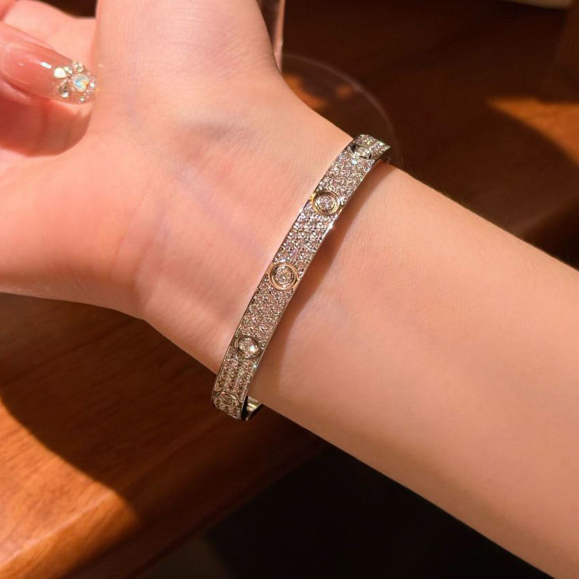 [Lumi Jewelry]LOVE BRACELET 6.1MM DIAMOND-PAVED 10 BIG DIAMONDS