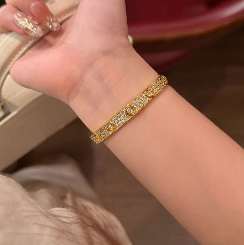 [Lumi Jewelry]LOVE BRACELET 6.1MM DIAMOND-PAVED 10 BIG DIAMONDS