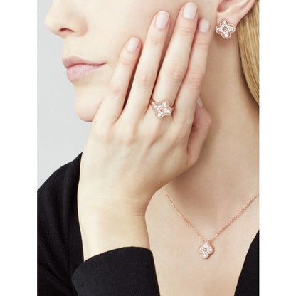 [Lumi Jewelry]CLOVER 15MM DIAMOND SINGLE FLOWER NECKLACE