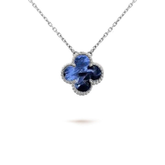 [Lumi Jewelry]CLOVER 15MM PIETERSITE NECKLACE SILVER