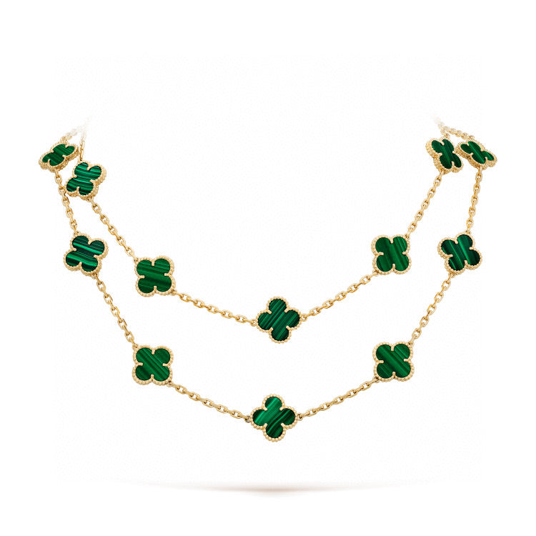 [Lumi Jewelry]CLOVER 20 MOTIFS MALACHITE GOLD