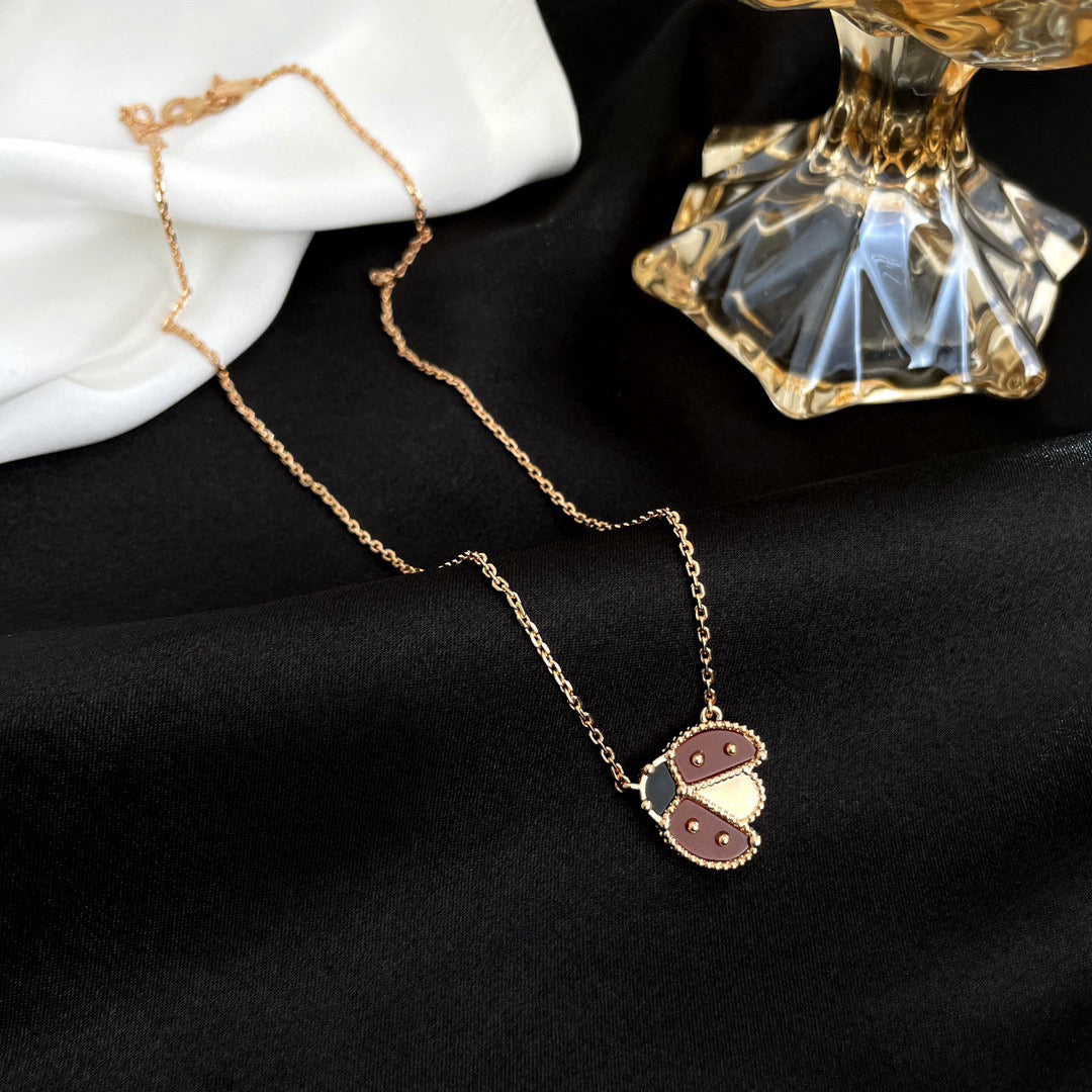 [Lumi Jewelry]LUCKY  CARNELIANS LADYBUG NECKLACE