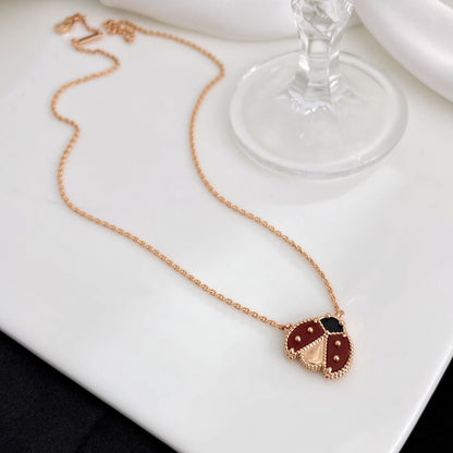 [Lumi Jewelry]LUCKY  CARNELIANS LADYBUG NECKLACE