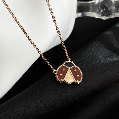 [Lumi Jewelry]LUCKY  CARNELIANS LADYBUG NECKLACE
