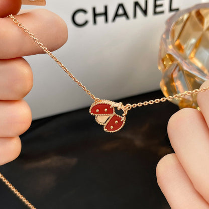 [Lumi Jewelry]LUCKY  CARNELIANS LADYBUG NECKLACE