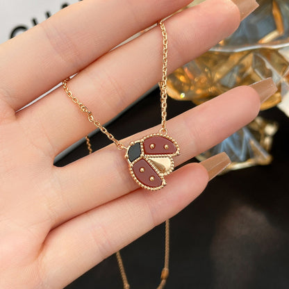 [Lumi Jewelry]LUCKY  CARNELIANS LADYBUG NECKLACE